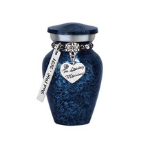 In Loving Memory Blue Heart Keepsake Urn - Love Charms™ Option - £15.98 GBP