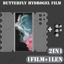 2IN1 Full Cover Butterfly Hydrogel Film for Samsung Galaxy S23 S22 S21 S20 Ultra - £5.84 GBP