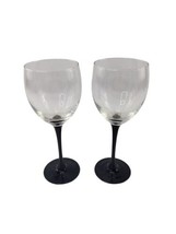 Vintage Arcoroc Luminarc FRANCE Long Black Stem Wine Water Glasses - £11.61 GBP