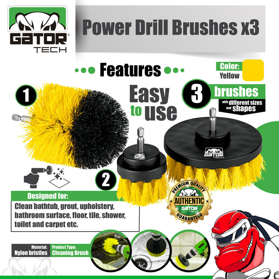 Drill Brush Set Attachment 3-Pack Power Cleaner Cleaning Scrubber Floor ... - $6.99