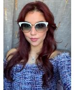 New  BALENCIAGA BA 114K/S 24W 55mm White Gold Blue Oversized Women's Sun... - $349.99