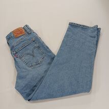 Levi's Ribcage Straight Ankle Women's Blue Cotton Blend Button Fly Jeans Size 27 image 2