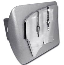 university of wisconsin brushed chrome trailer hitch cover usa made - £63.20 GBP
