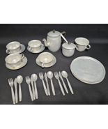 Vintage Childcraft Italy Aluminum Tea Set for 4 Four with Swiss Made Fla... - €34,78 EUR