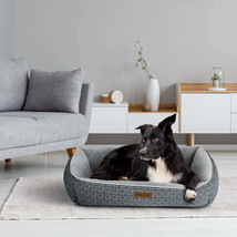 Lounger Dog Bed, Black, Machine Washable, Plush, Extra Large, 42&quot; x 32 - $38.00