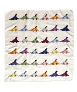 Vintage Air France Concord Large White/ Multicolor Silk Scarf - $3,025.87 MXN