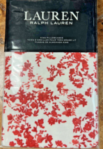 New RALPH LAUREN Flannel Rhyne Red Floral King Pillow Cases COTTON 1 Pair - $49.45