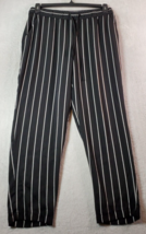 LOFT Pants Womens Small Black White Striped Polyester Slash Pockets Drawstring - £12.77 GBP