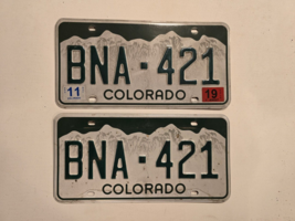 Colorado 2019 Auto License Plate #BNA-421 Set Collector Man Cave - VTG - $31.76 CAD