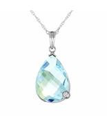 Galaxy Gold GG 14K Solid White Gold Natural Blue Topaz Checkerboard Cut ... - $814.76