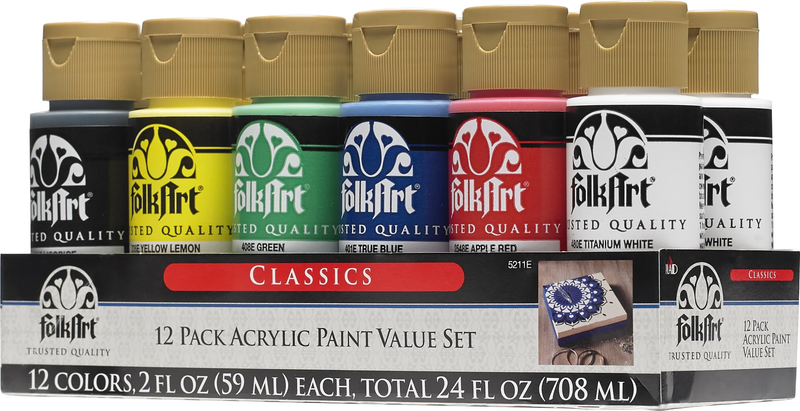 5211E Acrylic Craft Paint Set, Matte Finish, Classic, Set of 12, 24 Fl Oz Item image 7
