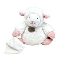 Doudou Et Compagnie Paris Baby White + Pink Lamb W/ Blanket Stuffed Animal Plush - £29.50 GBP