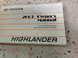 2003 Toyota Highlander Owners Manual Factory Dealership Nice Toyota Book X - $66.00