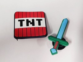 TNT and Sword Video Game Theme Shoe Charms Cool Great Fashion Accessory Fun - $5.93