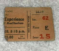 The Jimi Hendrix Experience 1968 Ticket Stub Buffalo Ny Noel Redding Ephemera Us - $249.99