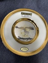 The Art Of Chokin 24kt Gold Edged Plate Saucer Eagle Central Methodist College - £6.23 GBP