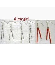 Liquid Silver OR Red Dangle Earrings - £7.99 GBP