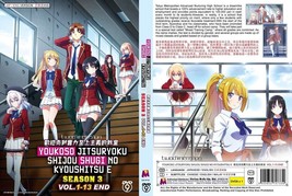 Dvd Anime~Doppiato In Inglese~Youkoso Jitsuryoku Shijou Shugi Stagione 3... - £13.88 GBP