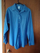 Brooks Brothers Dress Shirt Mens 16.5-35 Blue Non Iron Long Sleeve Button Up - £23.49 GBP