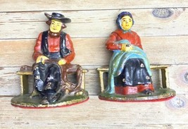 Vintage Cast Iron Amish, Couple Figurines, Bookends - £38.17 GBP