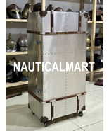 NauticalMart Aluminum Standing Silver Trunk Drinks Cabinet Vintage Style... - $33,278.49 MXN