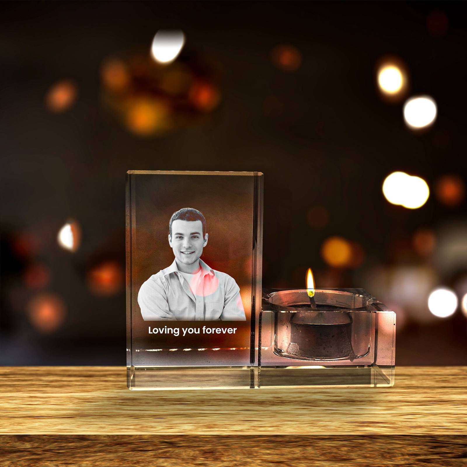 3D Crystal Personalized Candel Holder