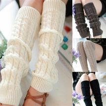 Vintage Winter Warm Crochet Knitted Wool Cable Warmers Long Leg - £6.77 GBP+