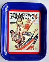 2002 The Saturday Evening Post &quot;Hurry For Old Glory&quot; Metal Tray 13.25&quot;x10.5&quot; WH - £13.58 GBP