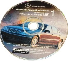 Mercedes-Benz 2001 California Nevada COMMAND Navigation Road Map DVD - £31.73 GBP