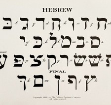 Hebrew TextFont Example 1899 Victorian Crafts Art Drawing Ephemera DWKK20 - $375.23 MXN