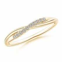 ANGARA Criss Cross Diamond Wedding Band for Her in 14K Gold (KI3, 0.08 Ctw) - £410.61 GBP
