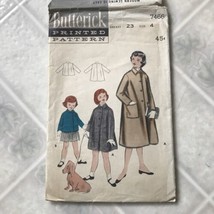 Vintage Butterick 7466 Pattern Girls Winter Dress Coat Two Lengths Size 4 - £14.36 GBP