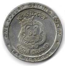 Vintage 1993 Mgm Grand Casino Las Vegas One Dollar $1 Gaming King Looey Token - £7.81 GBP