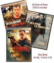 BOURNE Trilogy Matt Damon Identity Supremacy &amp; Ultimatum 3 DVD&#39;s New, Sealed  - £15.69 GBP