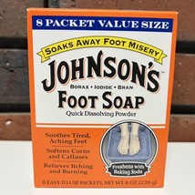1 Box Johnsons Foot Soap 8 Packets Soothes Tired Aching Feet Softens Cal... - £77.74 GBP