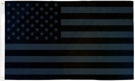 Durable 3x5FT All Black American Flag US Black Flag Decor Blackout USA - £12.82 GBP