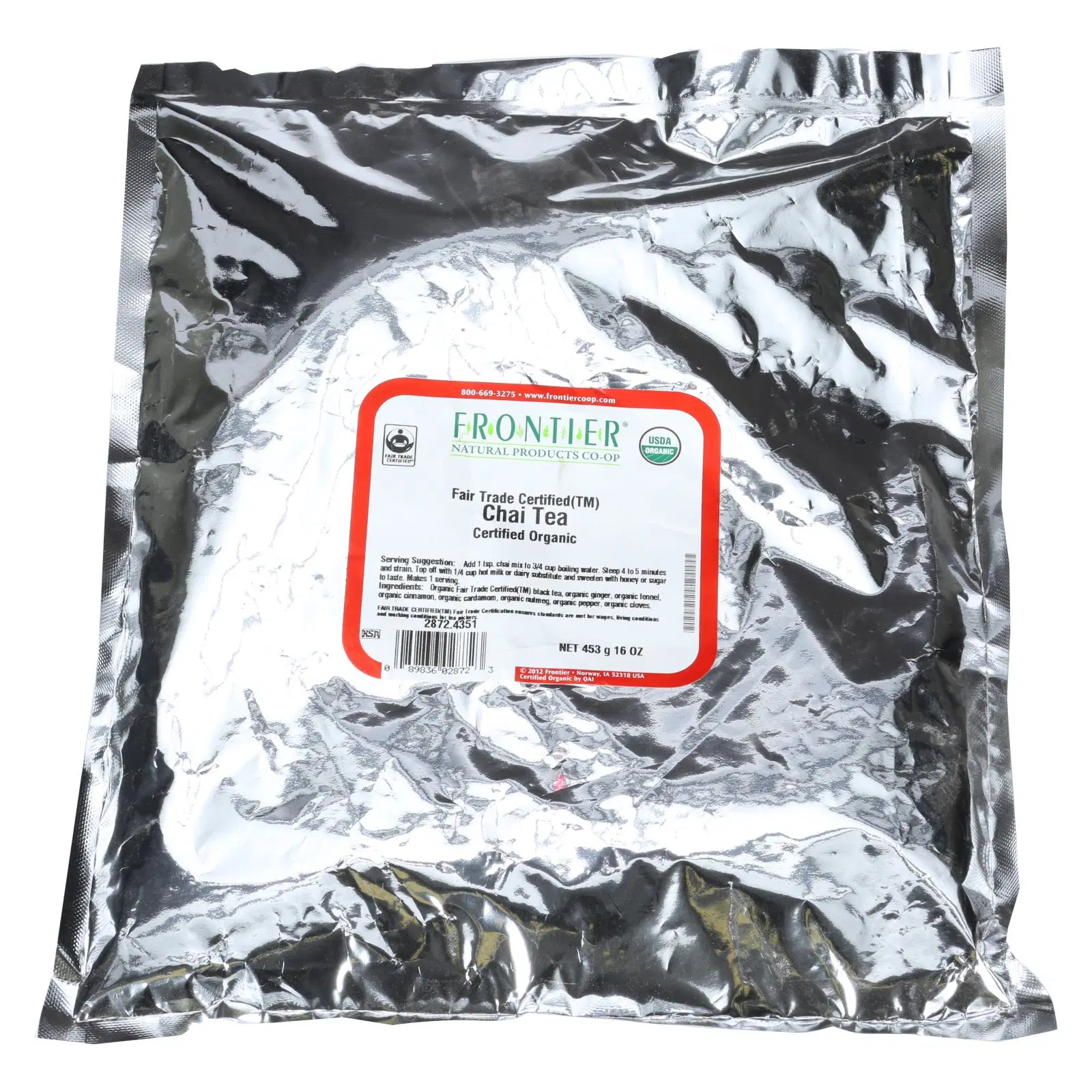 Frontier Co Op, Organic Chai Tea 1lb Bulk bag, fair trade, mixed spice l... - $54.72 CAD