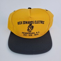 Vintage Rick Edwards Electric Henderson NC yellow trucker Hat NOS never ... - $11.87