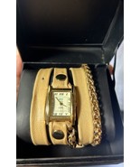 La Mer Collections Women&#39;s Chain Wrap Watch, Beige/Gold, pre-owned NEEDs... - £10.07 GBP