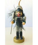 Wood Nutcracker Christmas Ornament Soldier with Spear 3.25&quot; Tall - £9.19 GBP