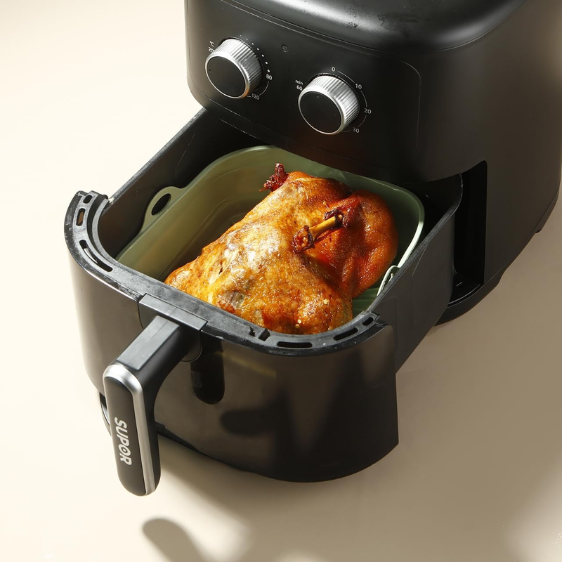 3 Pack Silicone Air Fryer Liners Reusable– Emptycolor 8 Inch Square Silicone Lin Item image 4