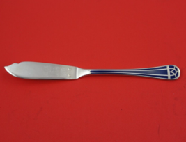 Talisman Blue by Christofle Silverplate Fish Knife Flat Handle 7 7/8&quot; Heirloom - £178.40 GBP