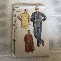 1952 Simplicity #4108-MEN'S Knee Length Nightshirt & Pajamas Pattern Medium Ff - £22.87 GBP