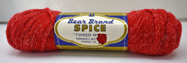 Vintage Bear Brand Spice Tweed Mist Virgin Wool Yarn  1 Skein Scarlet Spice - $8.50