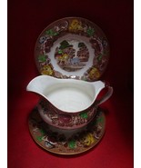 Woods &amp; Sons ware gravy boat with underplate and soup plate - $74.25