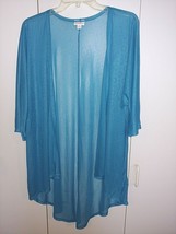 Lularoe Ladies SEMI-SHEER Turquoise COVER-UP 100% POLYESTER-M-NWOT-RAGLAN Sleeve - £8.84 GBP