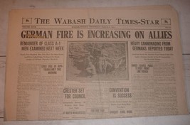 Wabash, IN Daily Times-Star, March 13, 1918 - German Fire Increasing - $15.75