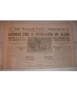 Wabash, IN Daily Times-Star, March 13, 1918 - German Fire Increasing - $299.35 MXN
