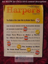 Harper&#39;s October 1964 George Plimpton Albert Bermel JEAN-PAUL Sartre - £11.53 GBP