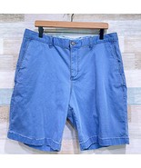 Tommy Bahama Flat Front Chino Shorts Blue Stretch Cotton Tencel Casual M... - $39.59